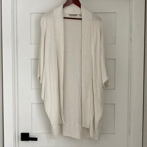 Athleta Cocoon Ethereal Sweater Women’s Large Cream Dolman Sleeve Open Spring